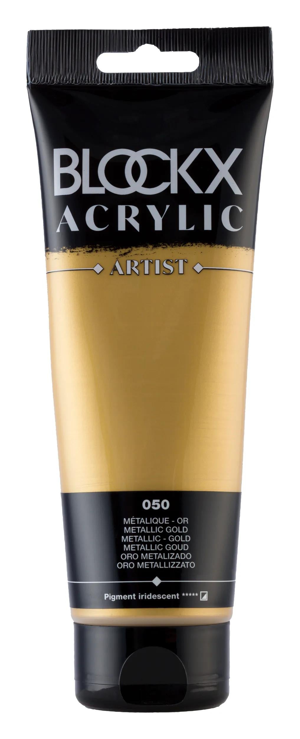 Fine acrylic paint tube 250ml - Metallic gold 50 (Pack x3)