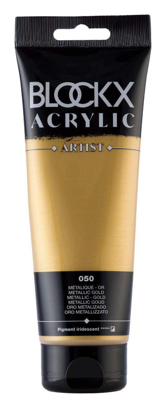 Fine acrylic paint tube 250ml - Metallic gold 50 (Pack x3)
