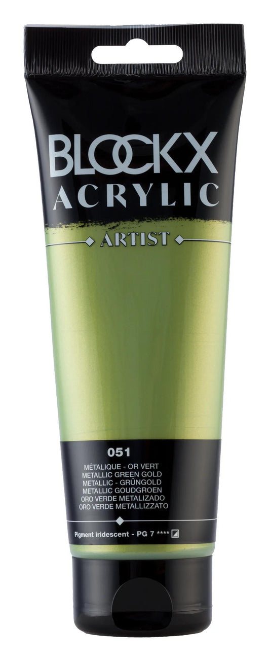 Fine acrylic paint tube 250ml - Metallic green 51 (Pack x3)