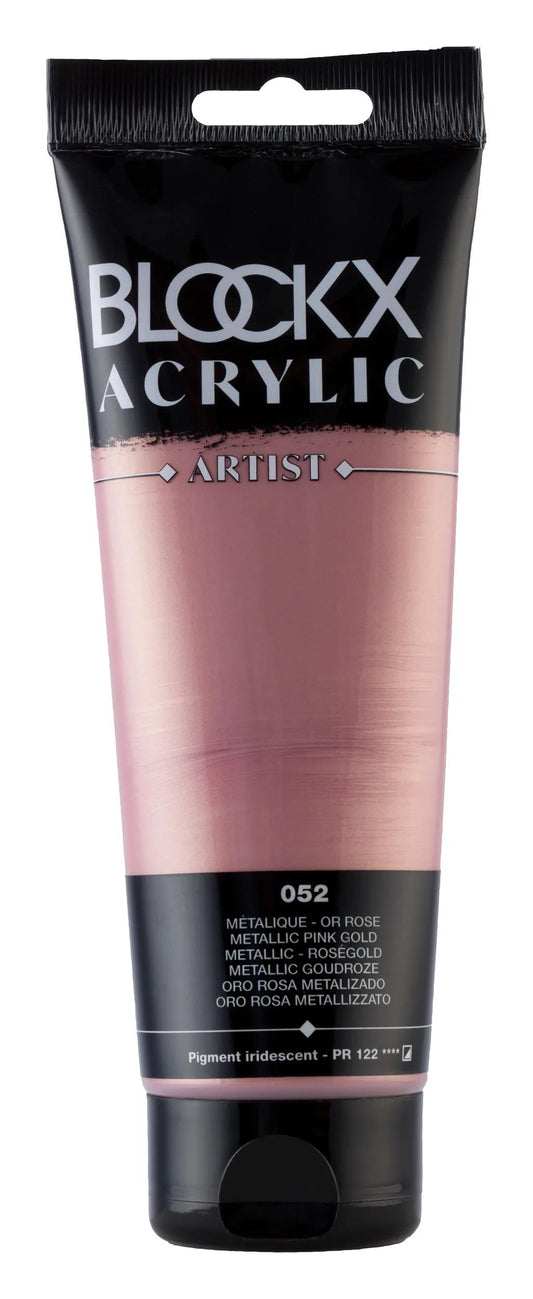 Fine acrylic paint tube 250ml - Rose gold metallised 52 (Pack x3)