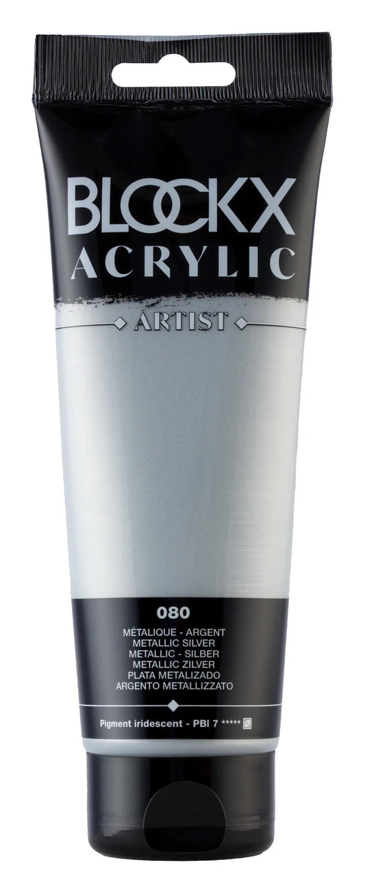 Fine acrylic paint tube 250ml - Metallic silver 80 (Pack x3)