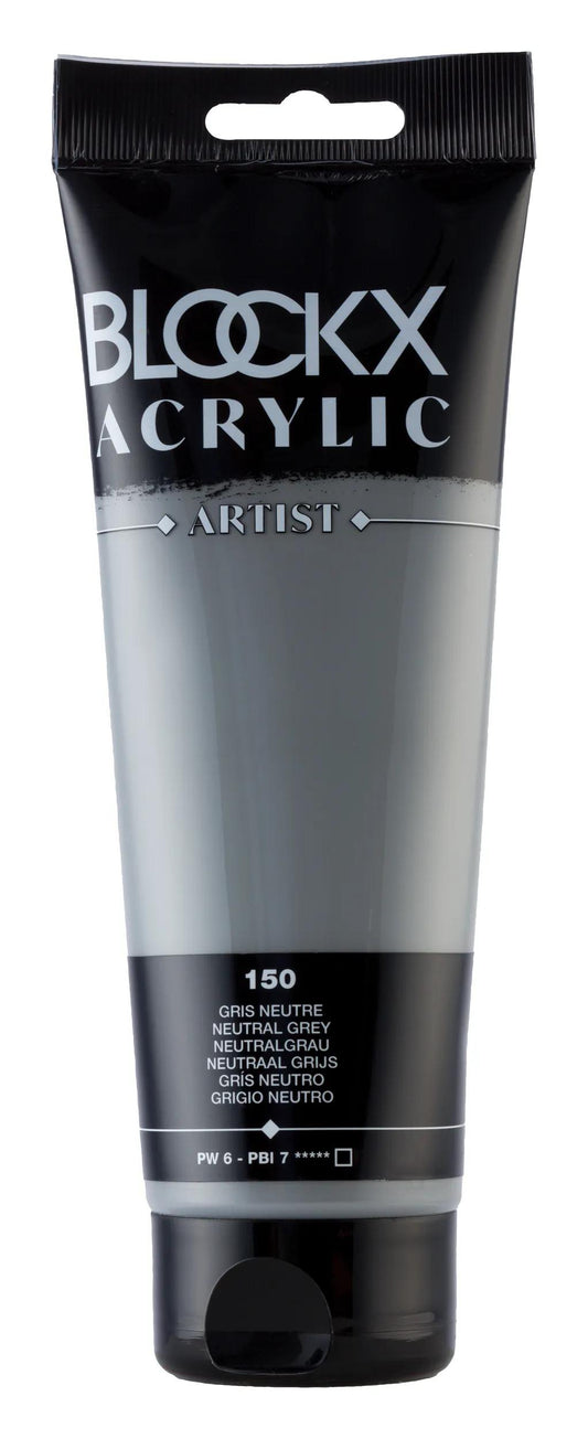 Fine acrylic paint tube 250ml - Neutral grey 150 (Pack x3)