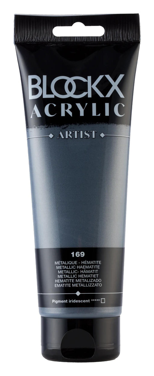 Fine acrylic paint tube 250ml - Metallic Hematite 169 (Pack x3)