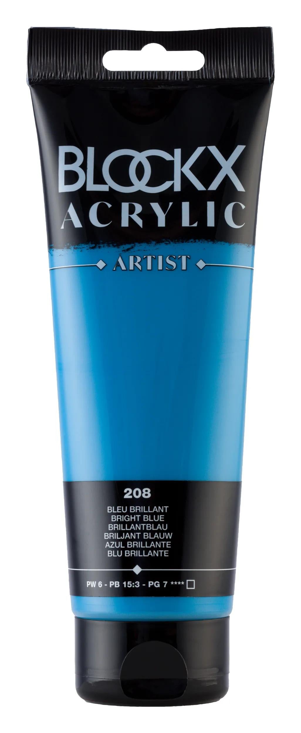 Fine acrylic paint tube 250ml - Bright blue 208 (Pack x3)