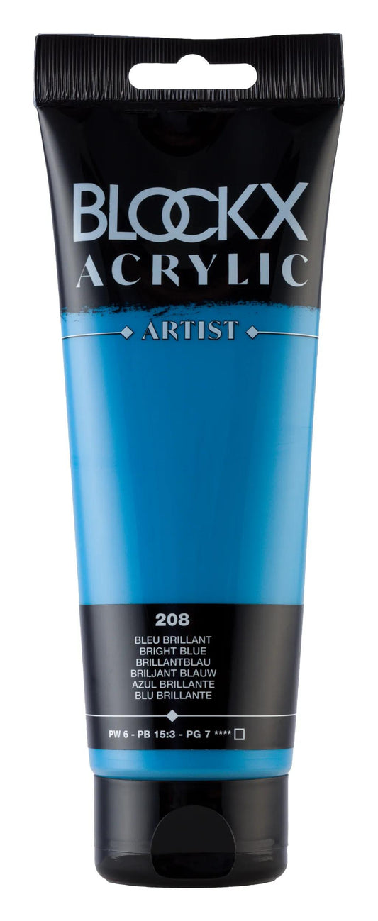 Fine acrylic paint tube 250ml - Bright blue 208 (Pack x3)