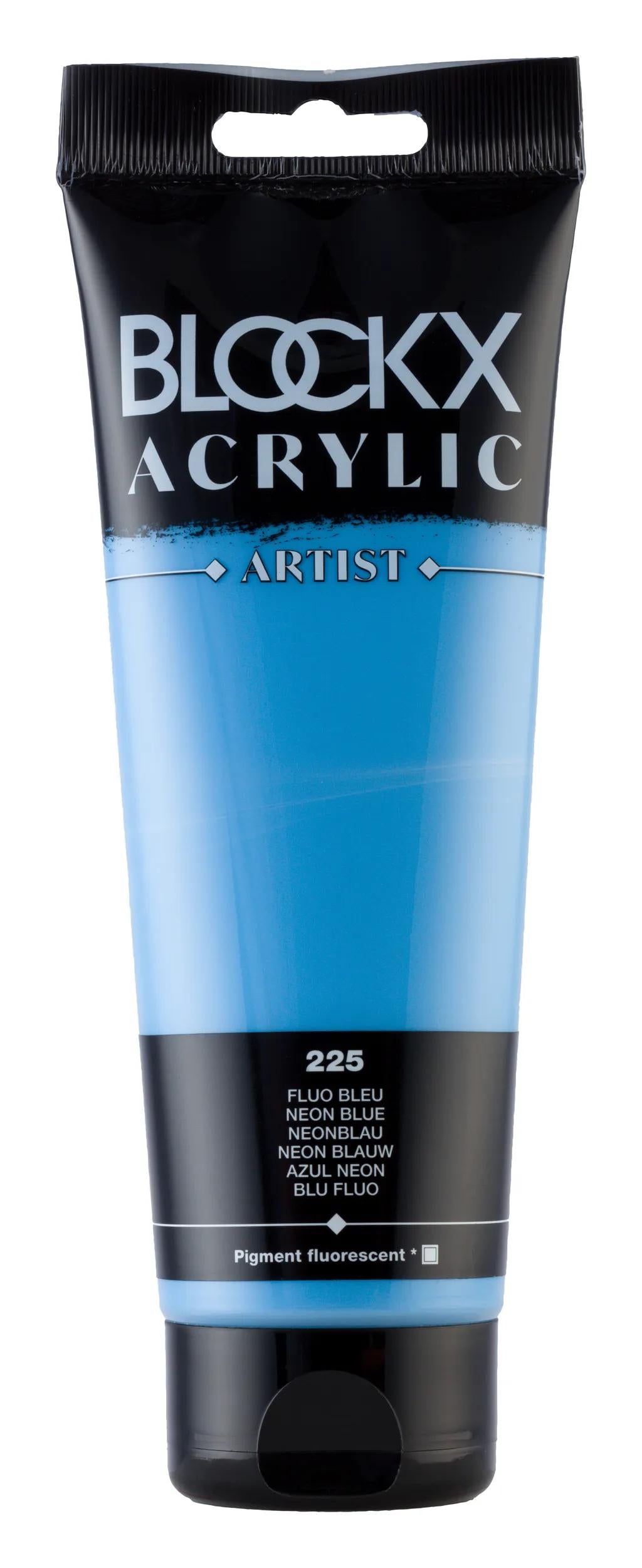 Fine acrylic paint tube 250ml - Fluo blue 225 (Pack x3)