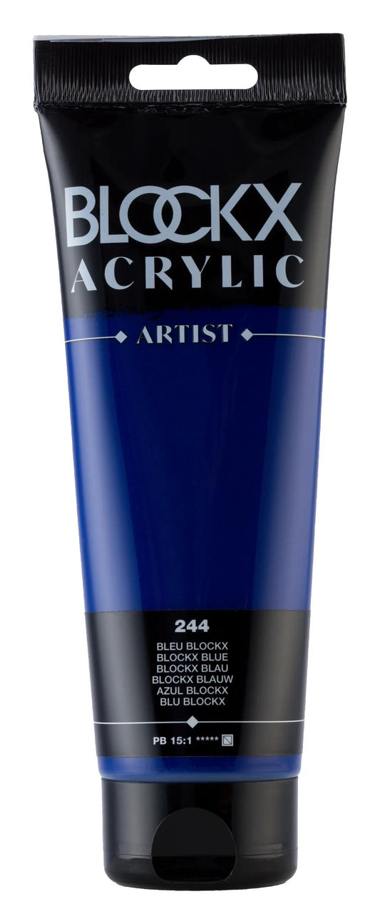 Fine acrylic paint tube 250ml - Blue blockx 244 (Pack x3)
