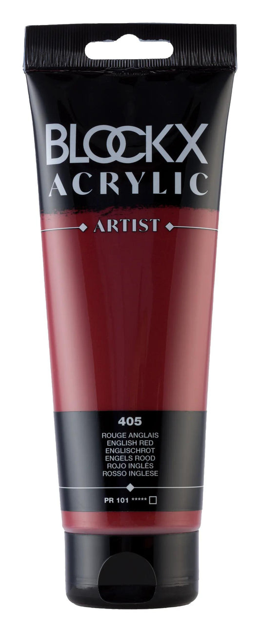 Fine acrylic paint tube 250ml - English Red 405 (Pack x3)