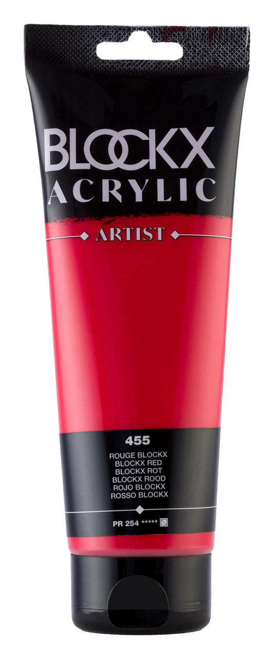 Fine acrylic paint tube 250ml - Red blockx 455 (Pack x3)