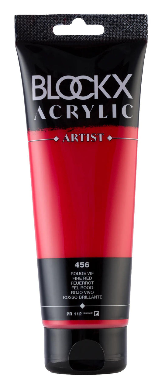 Fine acrylic paint tube 250ml - Bright red 456 (Pack x3)