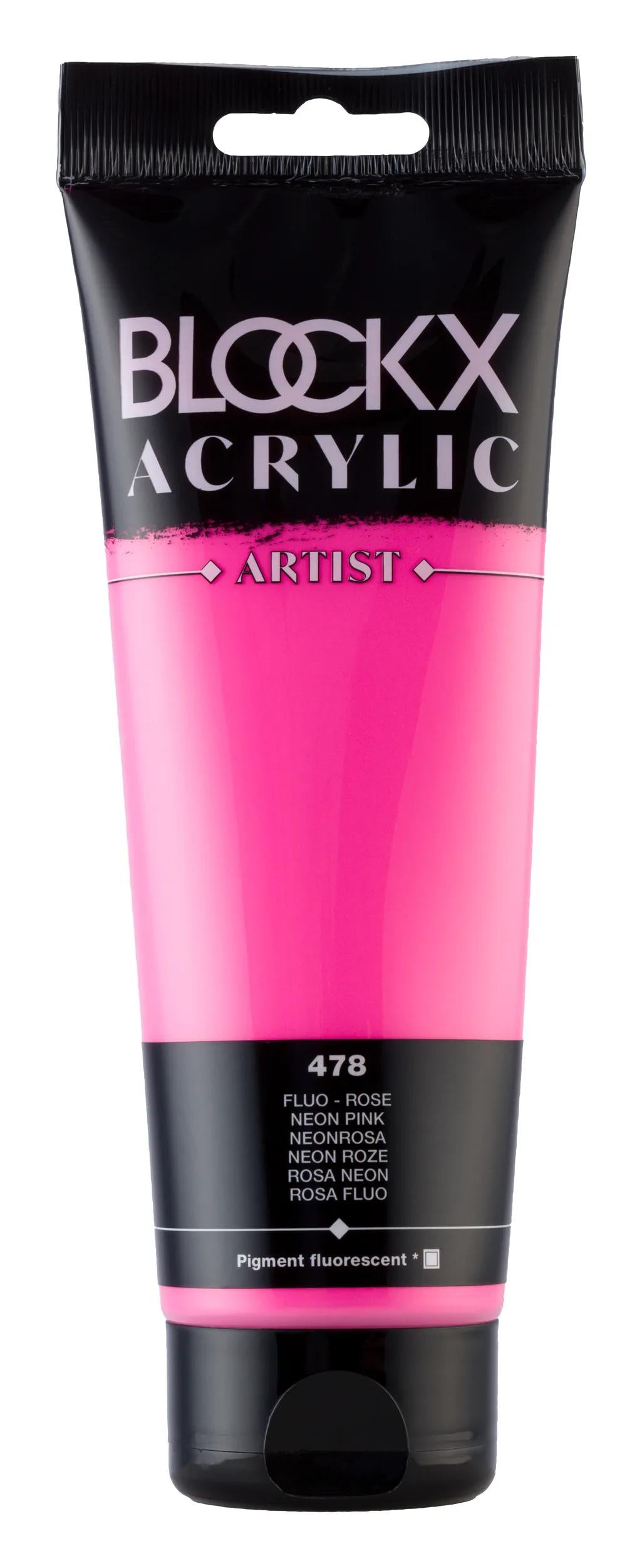 Fine acrylic paint tube 250ml - Fluo pink 478 (Pack x3)