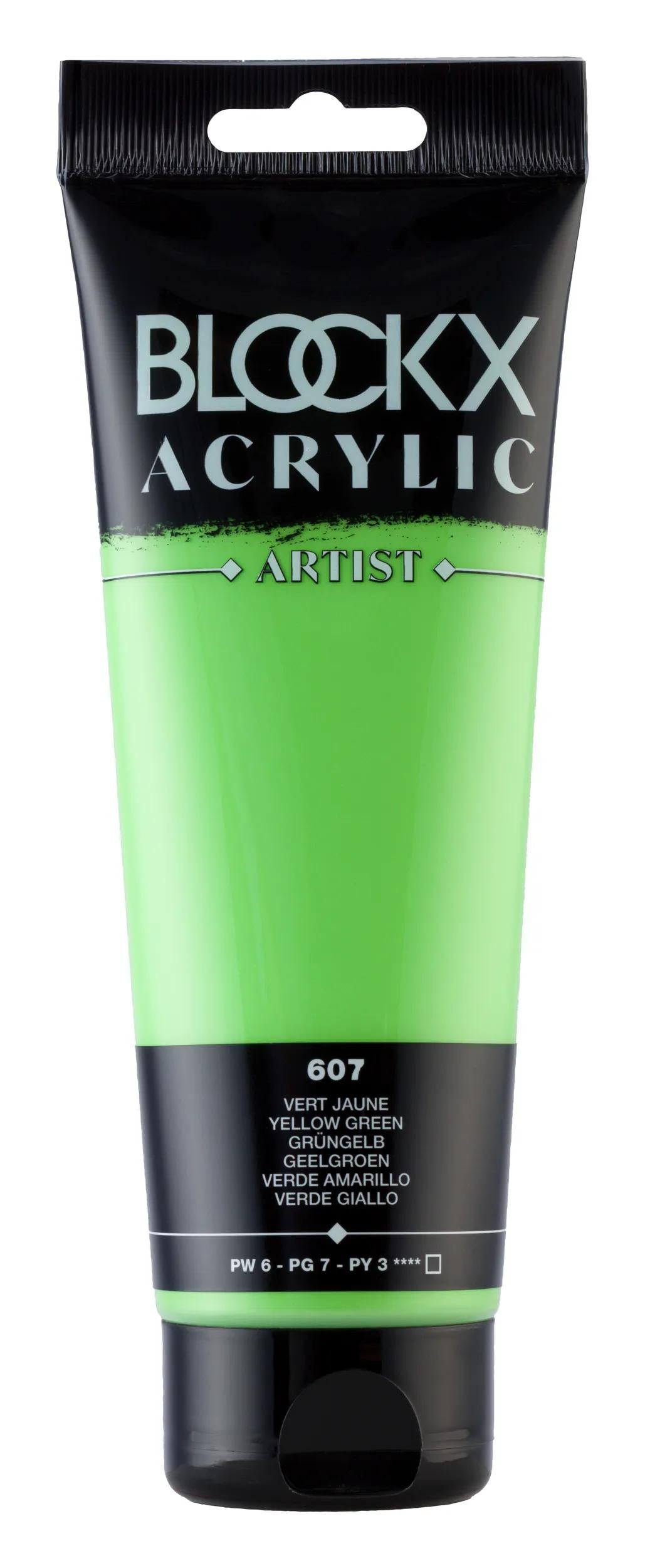 Fine acrylic paint tube 250ml - Yellow green 607 (Pack x3)