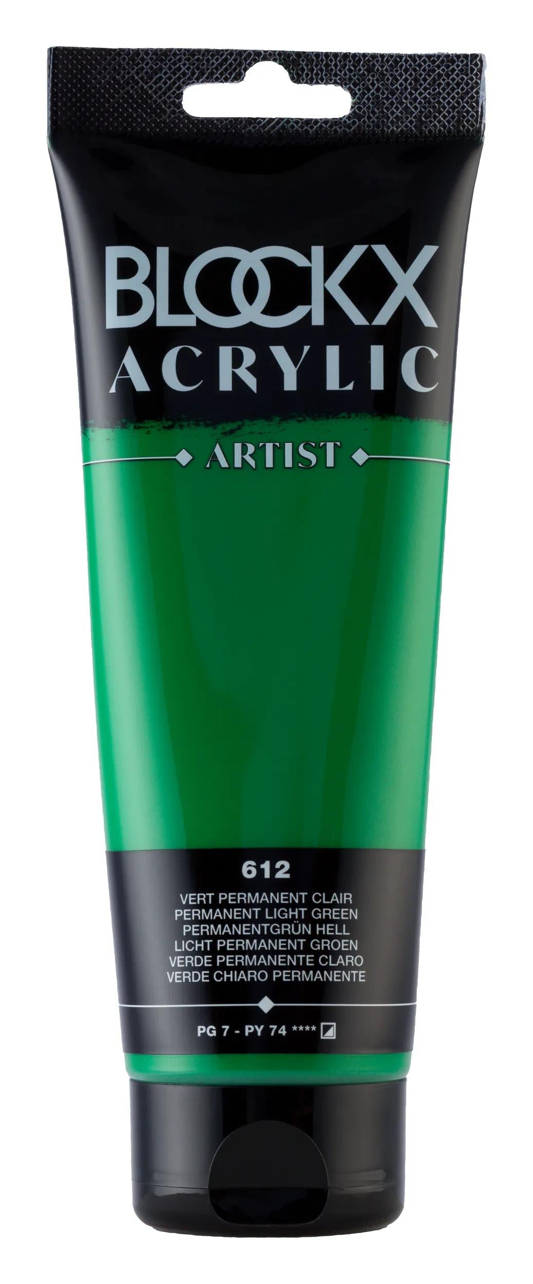 Fine acrylic paint tube 250ml - Clear permanent green 612 (Pack x3)