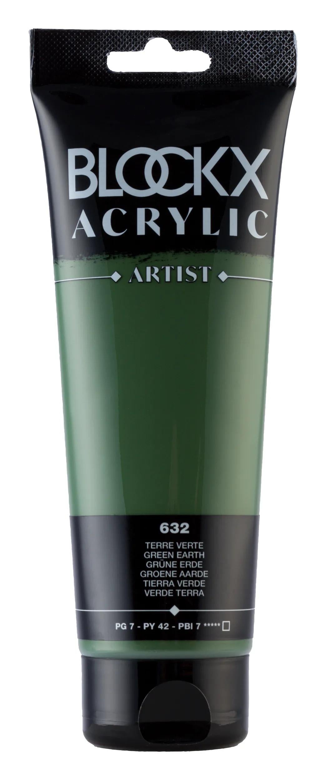Fine acrylic paint tube 250ml - Green earth 632 (Pack x3)