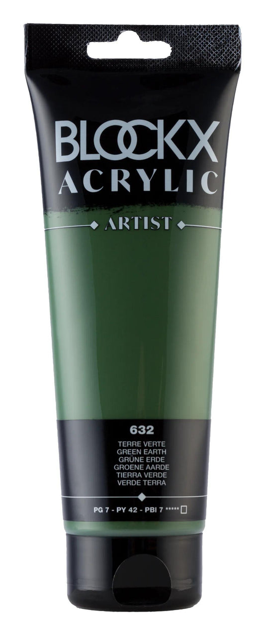 Fine acrylic paint tube 250ml - Green earth 632 (Pack x3)