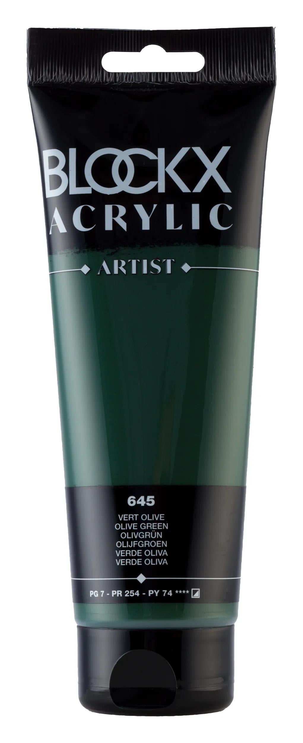 Fine acrylic paint tube 250ml - Olive green 645 (Pack x3)
