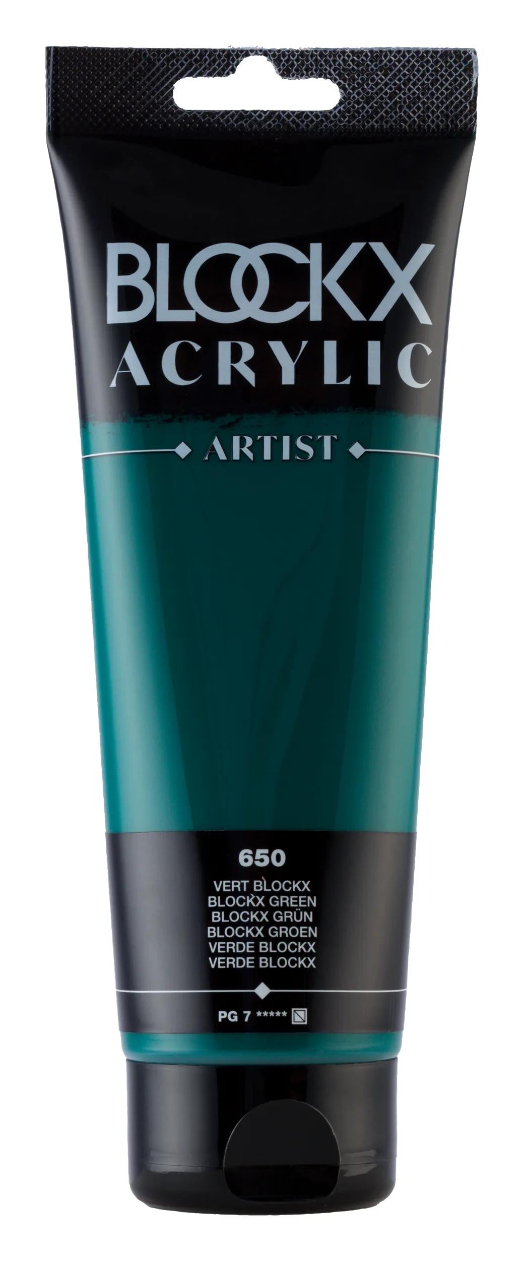 Fine acrylic paint tube 250ml - Green blockx 650 (Pack x3)