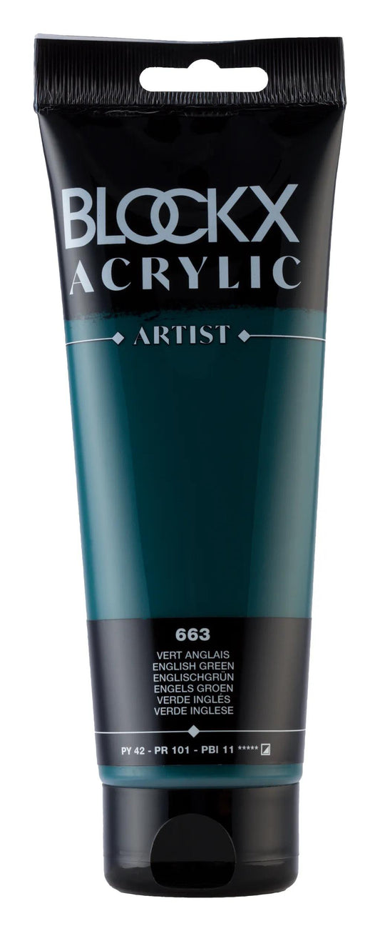 Fine acrylic paint tube 250ml - English green 663 (Pack x3)