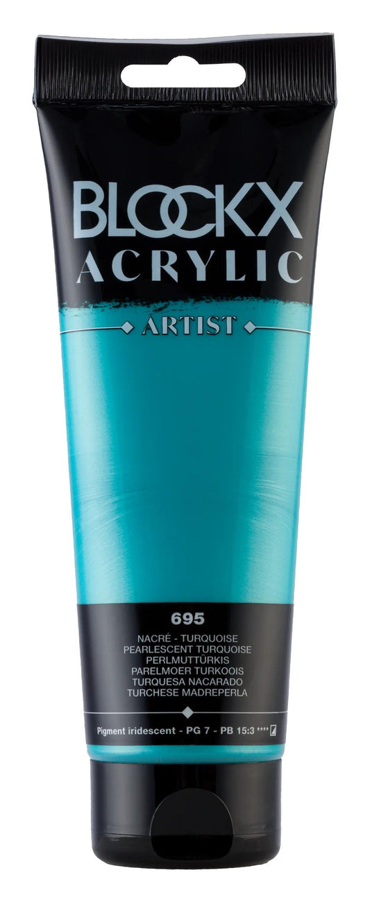 Fine acrylic paint tube 250ml - Turquoise pearl 695 (Pack x3)