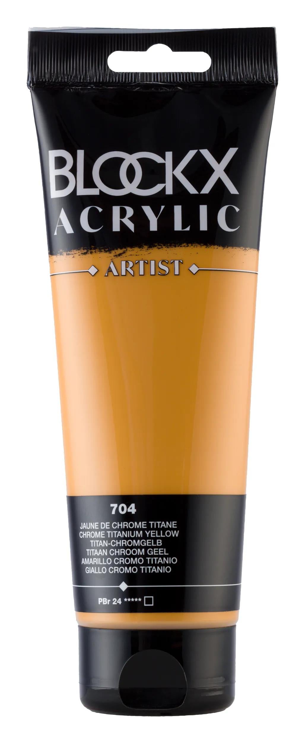 Fine acrylic paint tube 250ml - Chrome titanium yellow 704 (Pack x3)