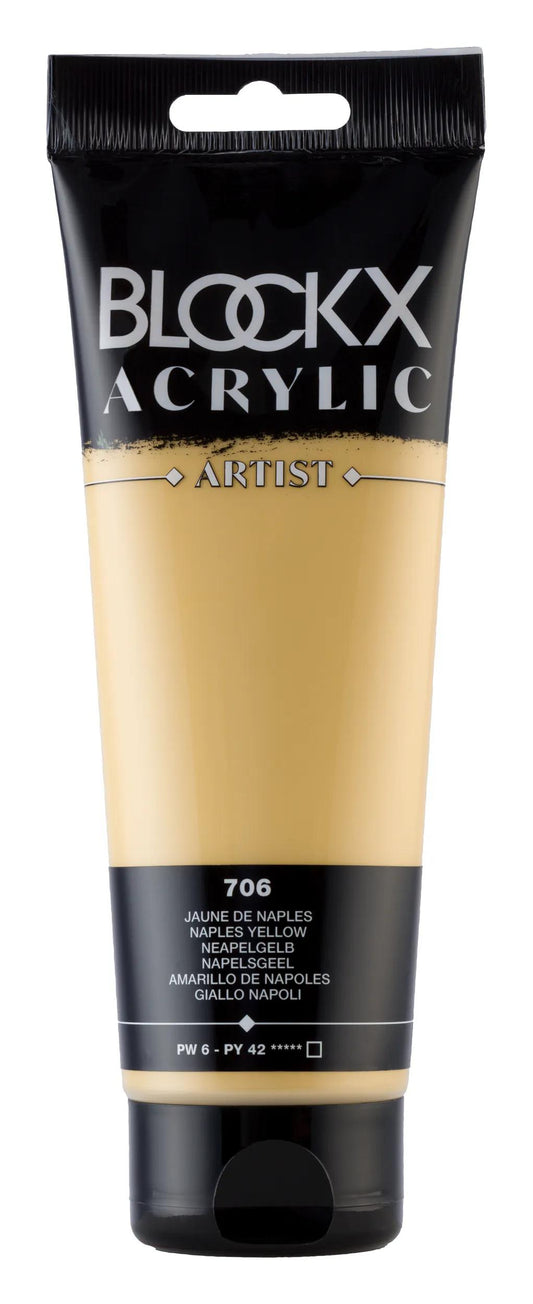 Fine acrylic paint tube 250ml - Yellow from Naples 706 (Pack x3)