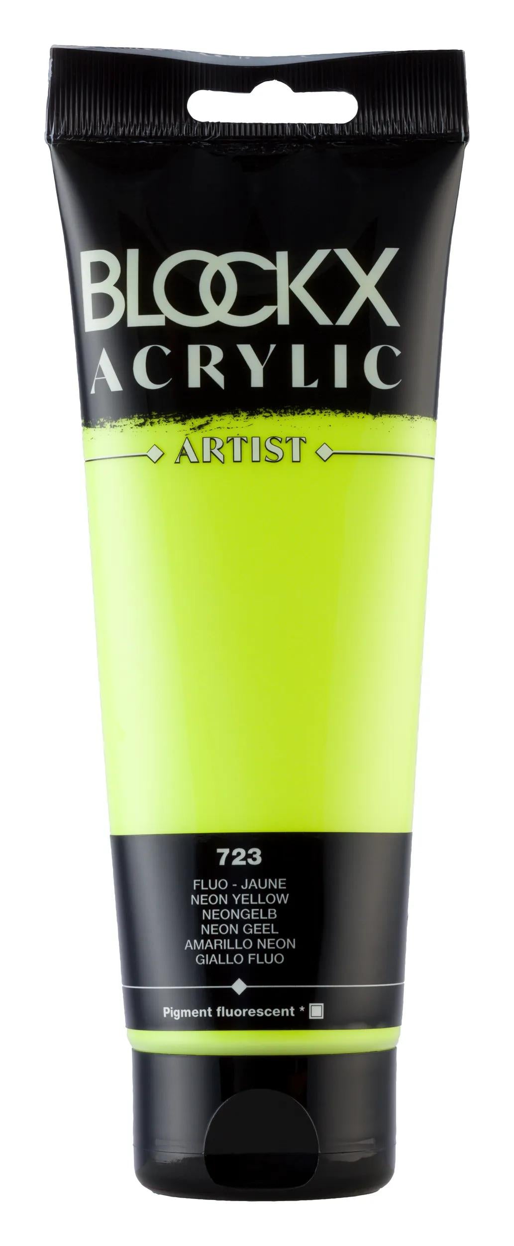 Fine acrylic paint tube 250ml - Fluo yellow 723 (Pack x3)