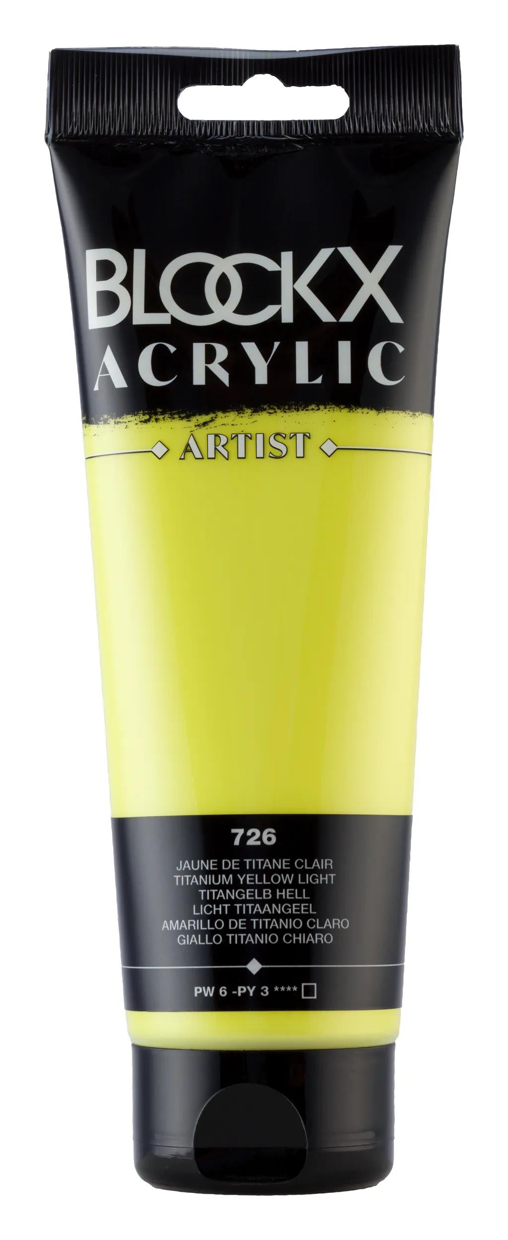 Fine acrylic paint tube 250ml - Light titanium yellow 726 (Pack x3)