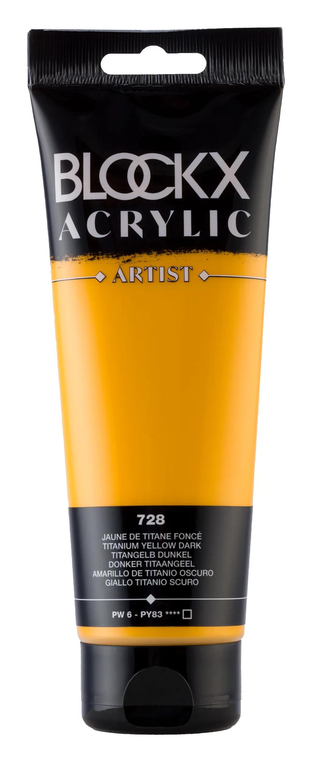 Fine acrylic paint tube 250ml - Dark titanium yellow 728 (Pack x3)