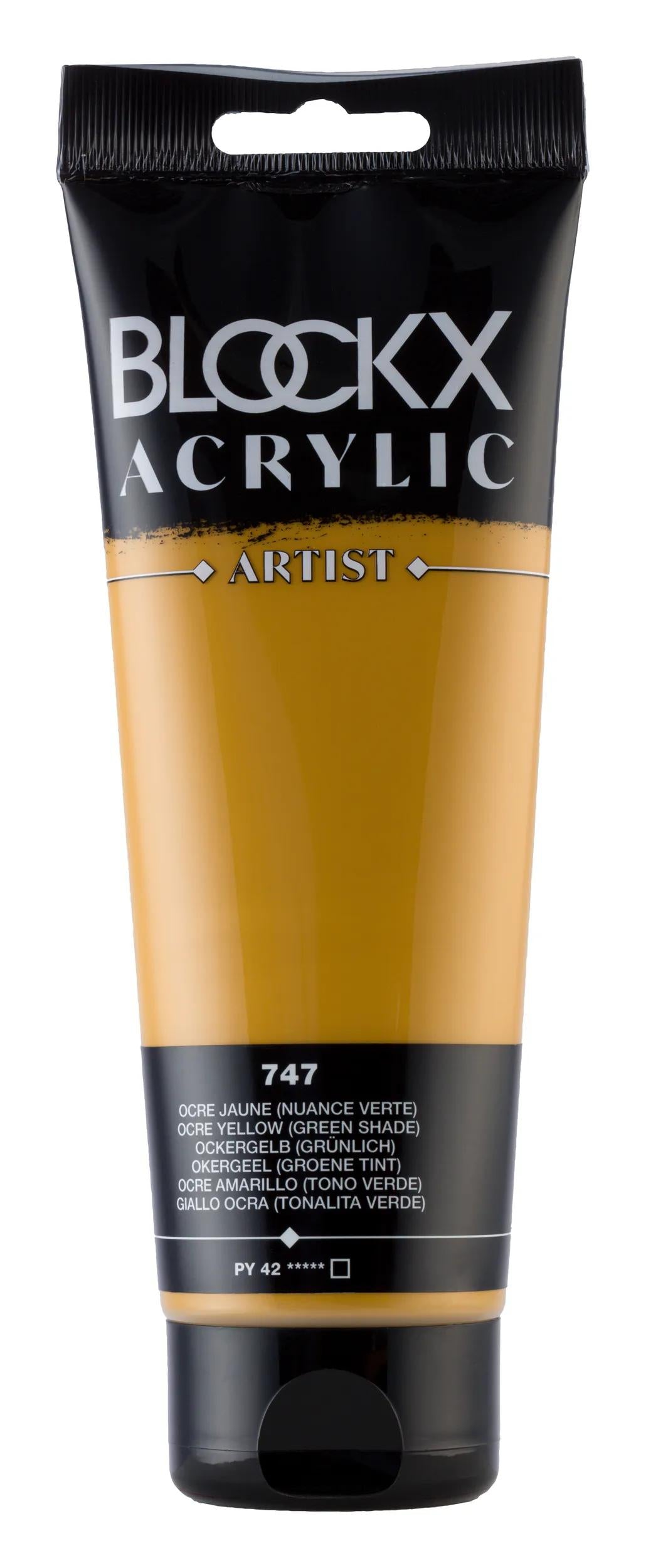 Fine acrylic paint tube 250ml - Yellow ochre (green colour) 747 (Pack x3)