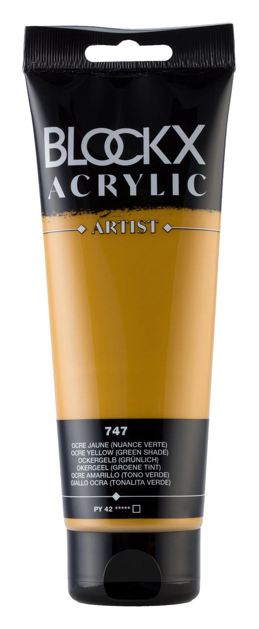 Fine acrylic paint tube 250ml - Yellow ochre (green colour) 747 (Pack x3)