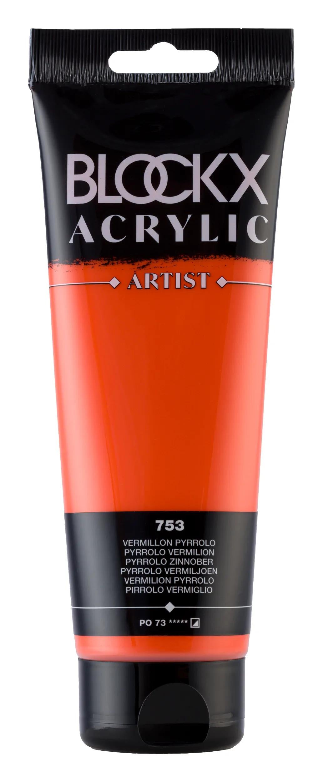 Fine acrylic paint tube 250ml - Vermillon pyrrholo 753 (Pack x3)