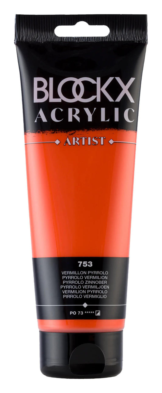 Fine acrylic paint tube 250ml - Vermillon pyrrholo 753 (Pack x3)