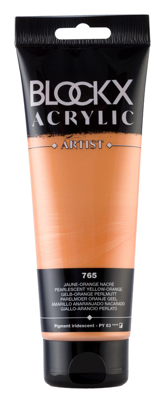 Fine acrylic paint tube 250ml - Yellow orange pearl 765 (Pack x3)