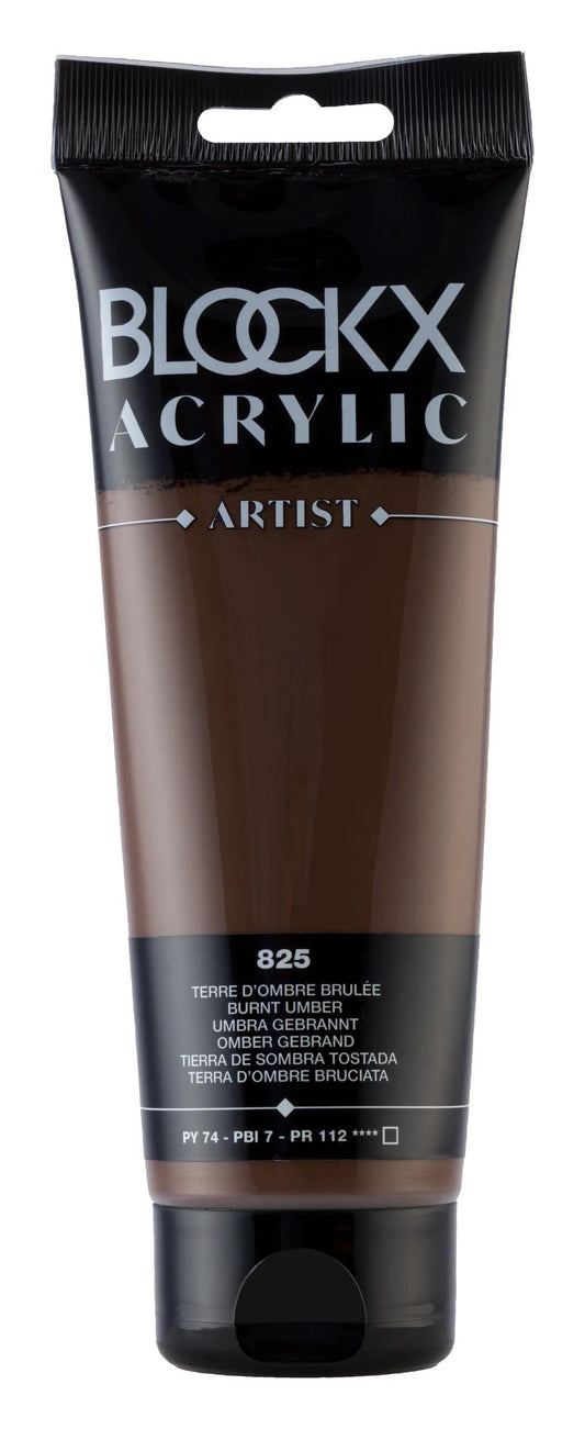 Fine acrylic paint tube 250ml - Burned shade earth 825 (Pack x3)