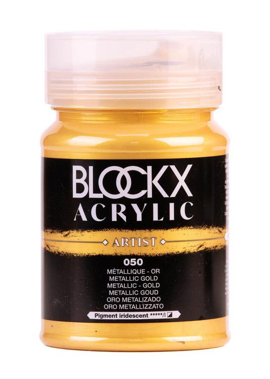 Fine acrylic pot paint 500ml - Metallic gold 50