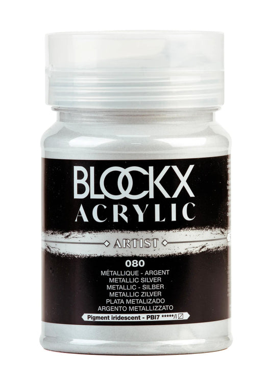 Fine acrylic paint 500ml - Metallic silver 80