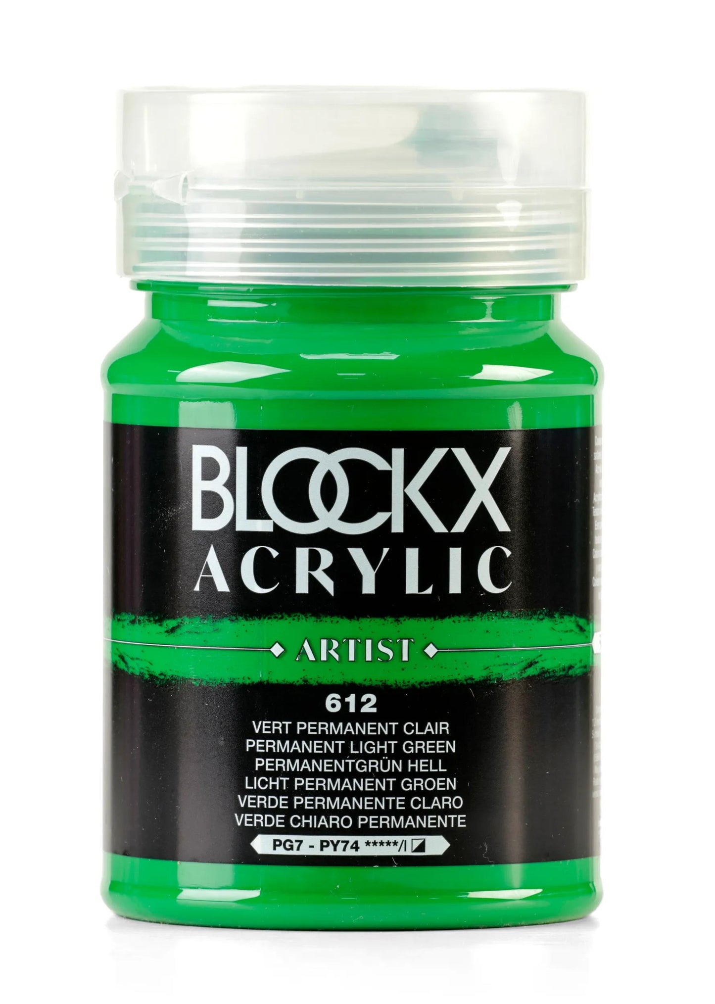 Fine acrylic pot paint 500ml - Clear permanent green 612
