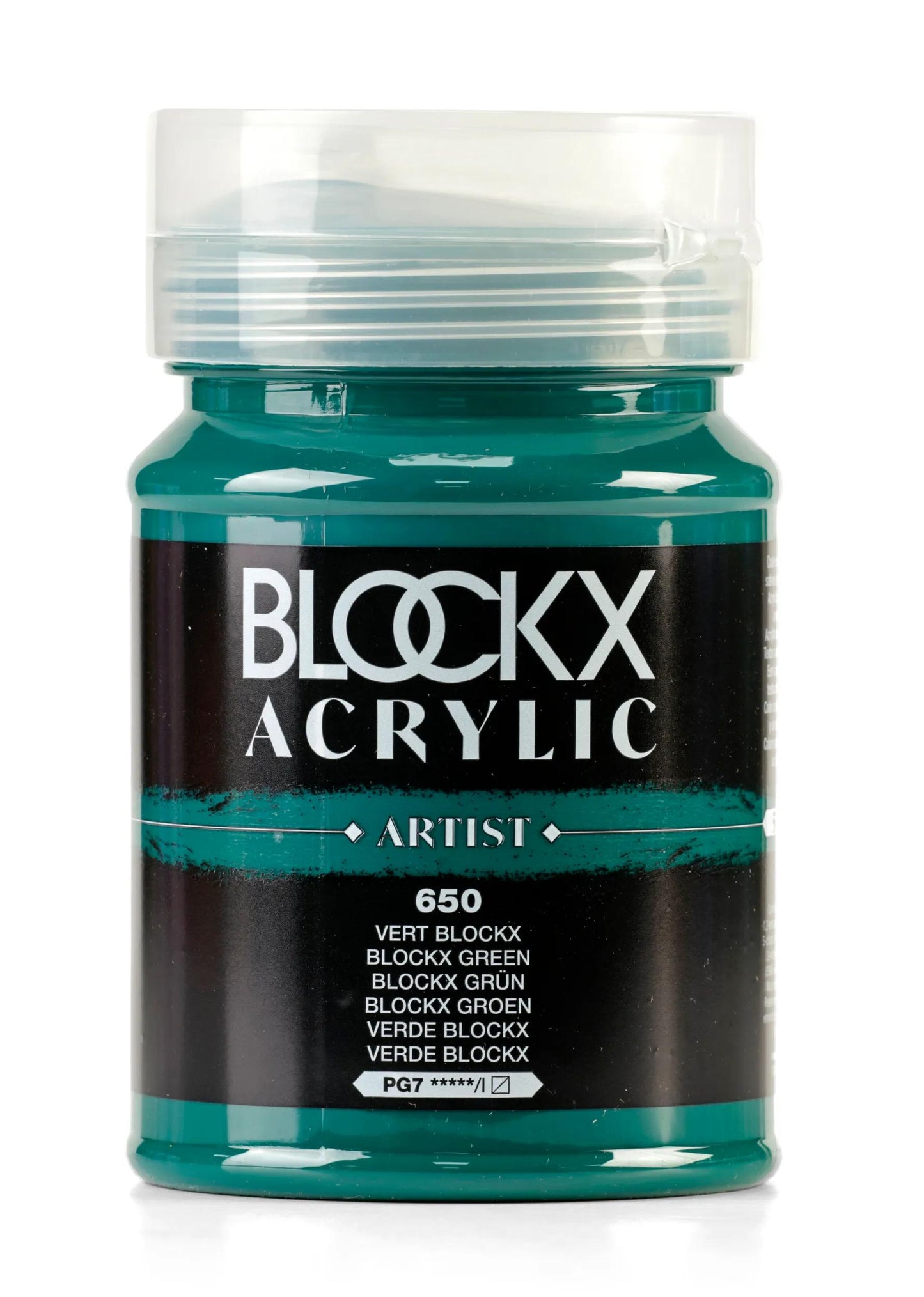Fine acrylic pot paint 500ml - Green blockx 650