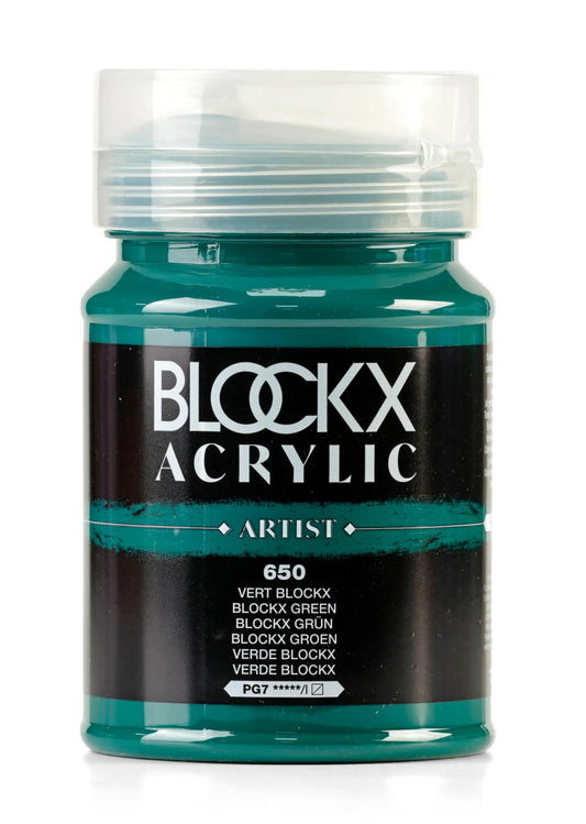 Fine acrylic pot paint 500ml - Green blockx 650