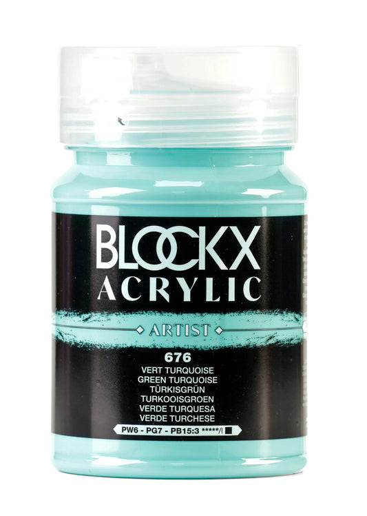 Fine acrylic pot paint 500ml - Turquoise green 676