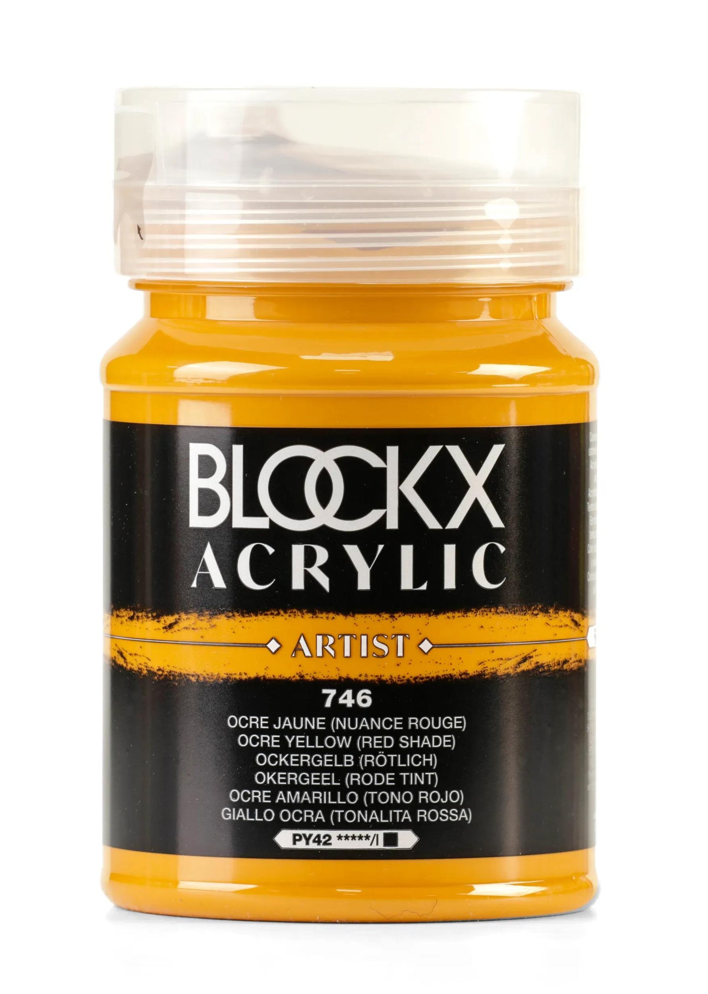 Fine acrylic paint jar 500ml - Yellow ochre (red colour) 746