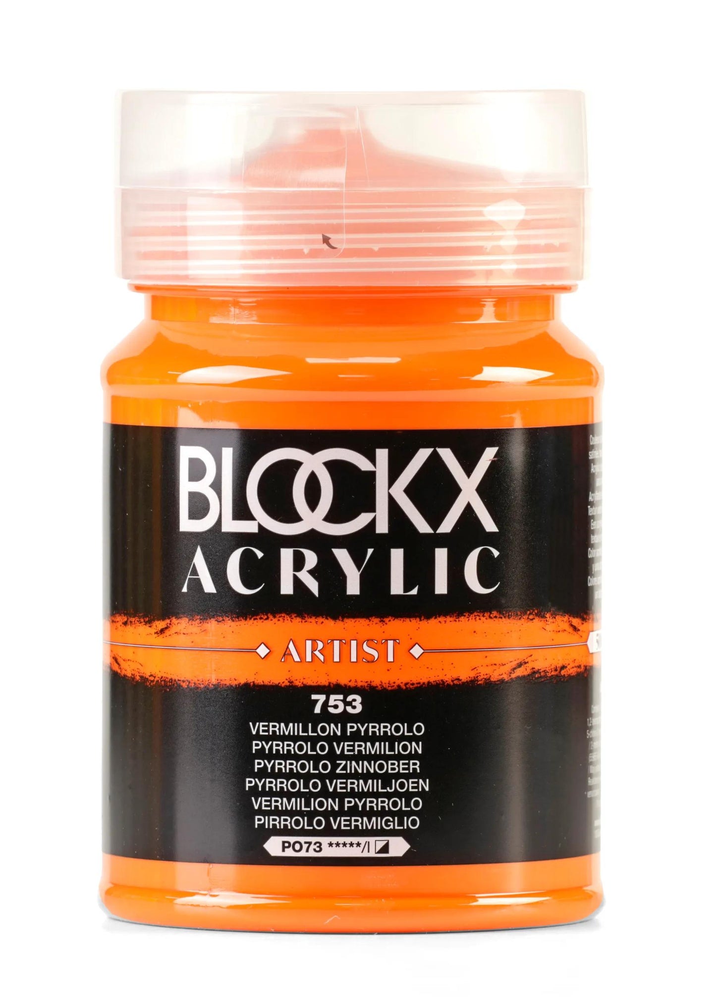 Fine acrylic pot paint 500ml - Vermillon pyrrolo 753