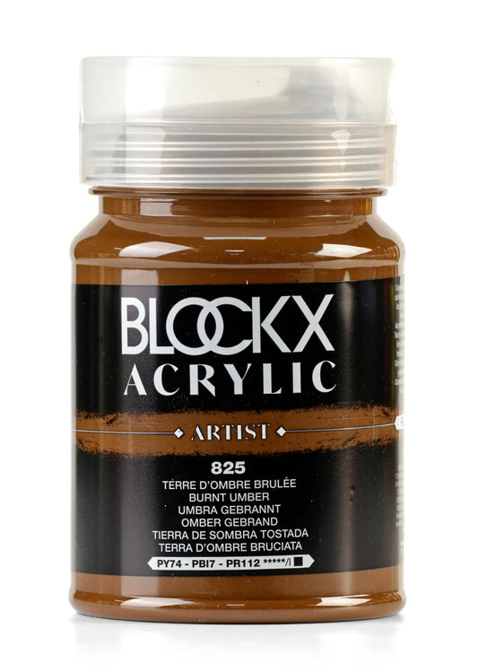 Fine acrylic paint pot 500ml - Burned shade earth 825