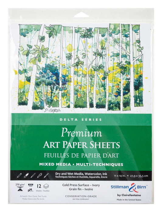 Sachet 12 feuil Delta 270g -27,9x35,5cm - Ivoire - New (lot de 5)