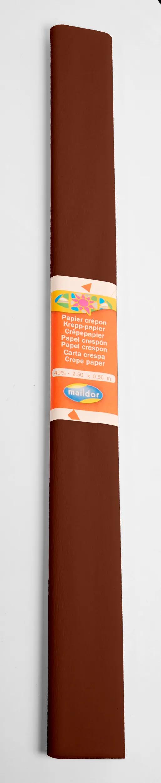 PAPER CREPON, 1 gefaltetes Blatt 40% im Format 2.5x0.5m - Schokolade (Paket x10)
