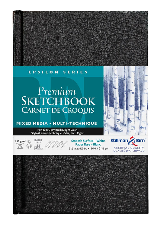Epsilon Series carnet rembordé rigide 62F 14x21,6cm 150g - Blanc (lot de 2)