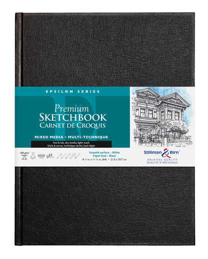 Epsilon Serie starres wiederverheiratetes Notebook 62F A4 150g - Weiß (2er-Pack)