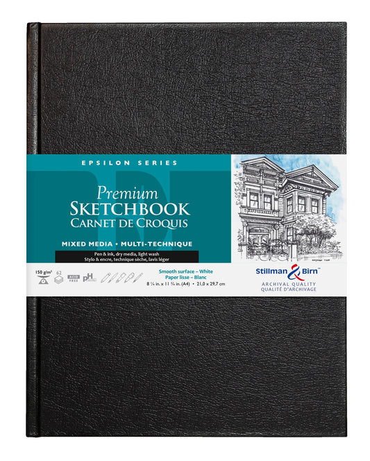 Epsilon Serie starres wiederverheiratetes Notebook 62F A4 150g - Weiß (2er-Pack)