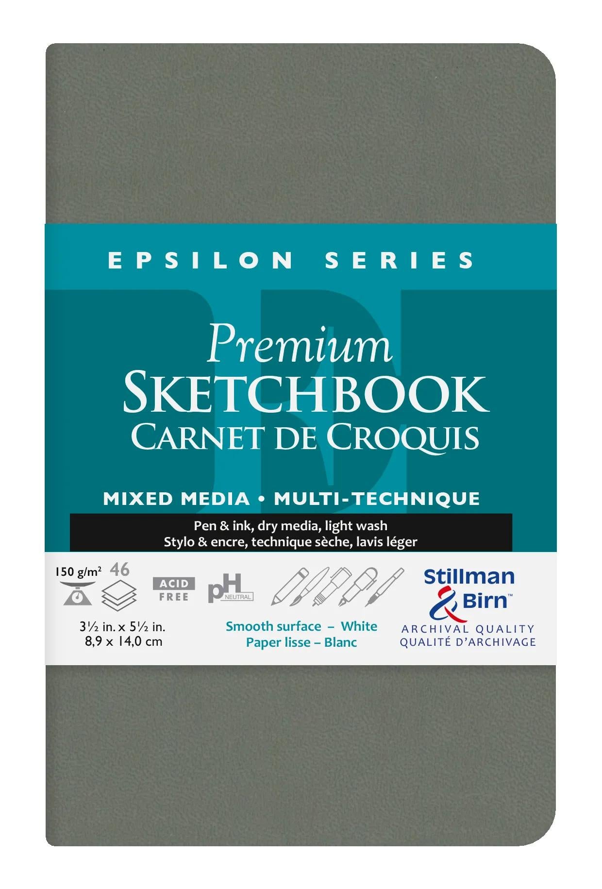 Epsilon Series soft notebook 46F 8,9x14cm 150g - White (Pack x2)