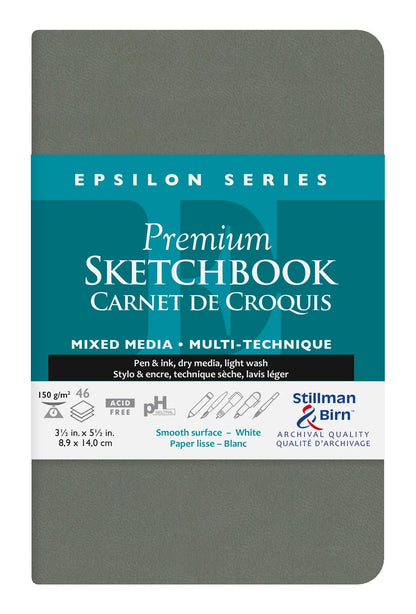 Epsilon Serie soft Notebook 46F 8,9x14cm 150g - Weiß (2er-Pack)